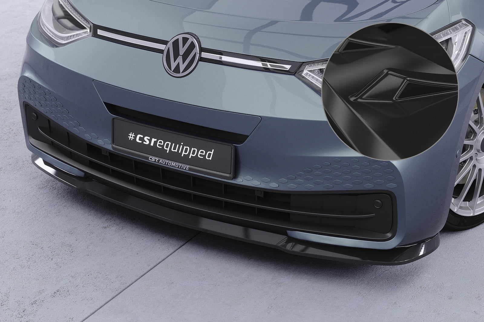 CSR Frontspoiler | Cup-Spoilerlippe mit ABE für VW ID3 CSL528-G Glossy schwarz Hochglanz (keine Lackierung erforderlich)