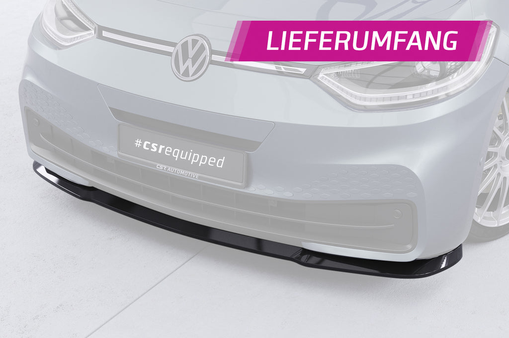 CSR Frontspoiler | Cup-Spoilerlippe mit ABE für VW ID3 CSL528-S Strukturiert schwarz matt (keine Lackierung erforderlich)
