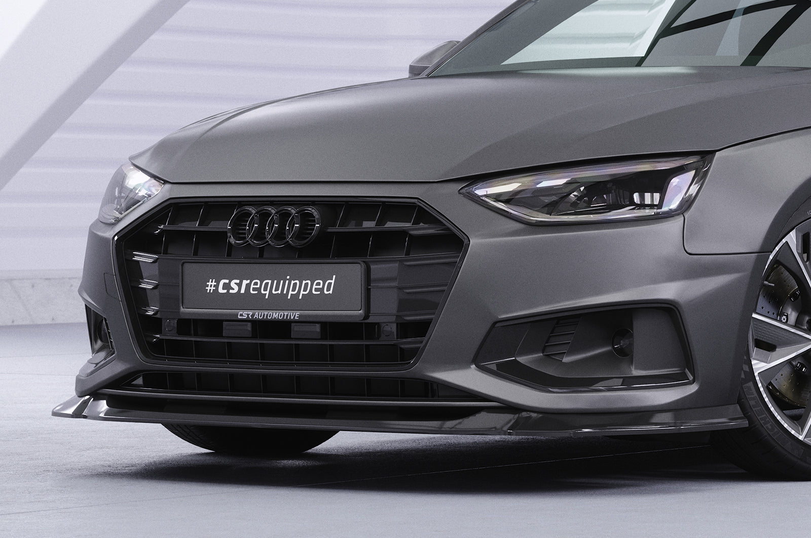 CSR Frontspoiler | Cup-Spoilerlippe mit ABE für Audi A4 B9 (Typ 8W) CSL530-C Carbon Look Hochglanz (keine Lackierung erforderlich)