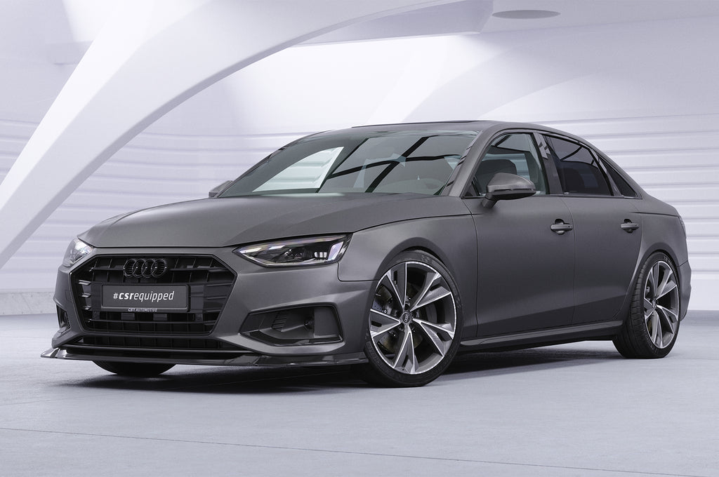 CSR Frontspoiler | Cup-Spoilerlippe mit ABE für Audi A4 B9 (Typ 8W) CSL530-C Carbon Look Hochglanz (keine Lackierung erforderlich)