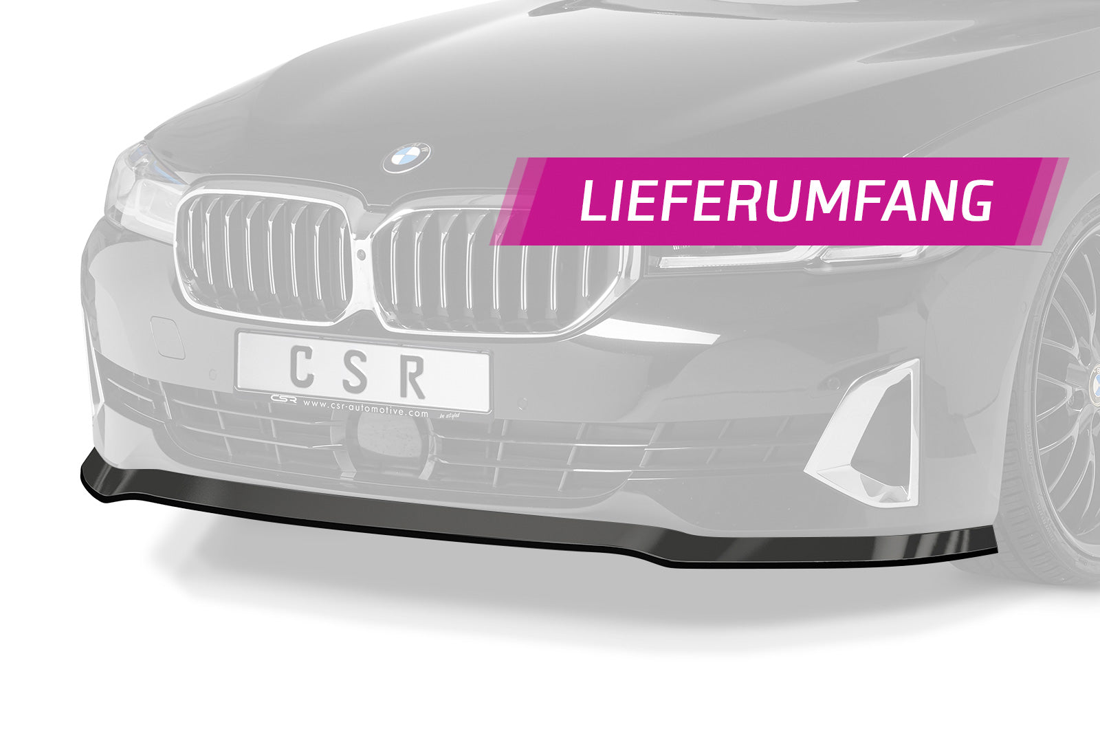 CSR Frontspoiler | Cup-Spoilerlippe mit ABE für BMW 5er (G30/G31) LCI CSL531-C Carbon Look Hochglanz (keine Lackierung erforderlich)
