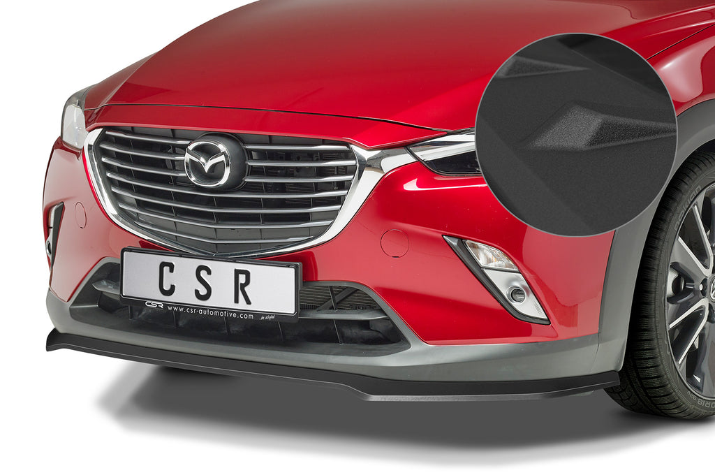 CSR Frontspoiler | Cup-Spoilerlippe mit ABE für Mazda CX3 CSL533-S Strukturiert schwarz matt (keine Lackierung erforderlich)