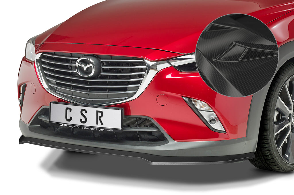 CSR Frontspoiler | Cup-Spoilerlippe mit ABE für Mazda CX3 CSL533-C Carbon Look Hochglanz (keine Lackierung erforderlich)