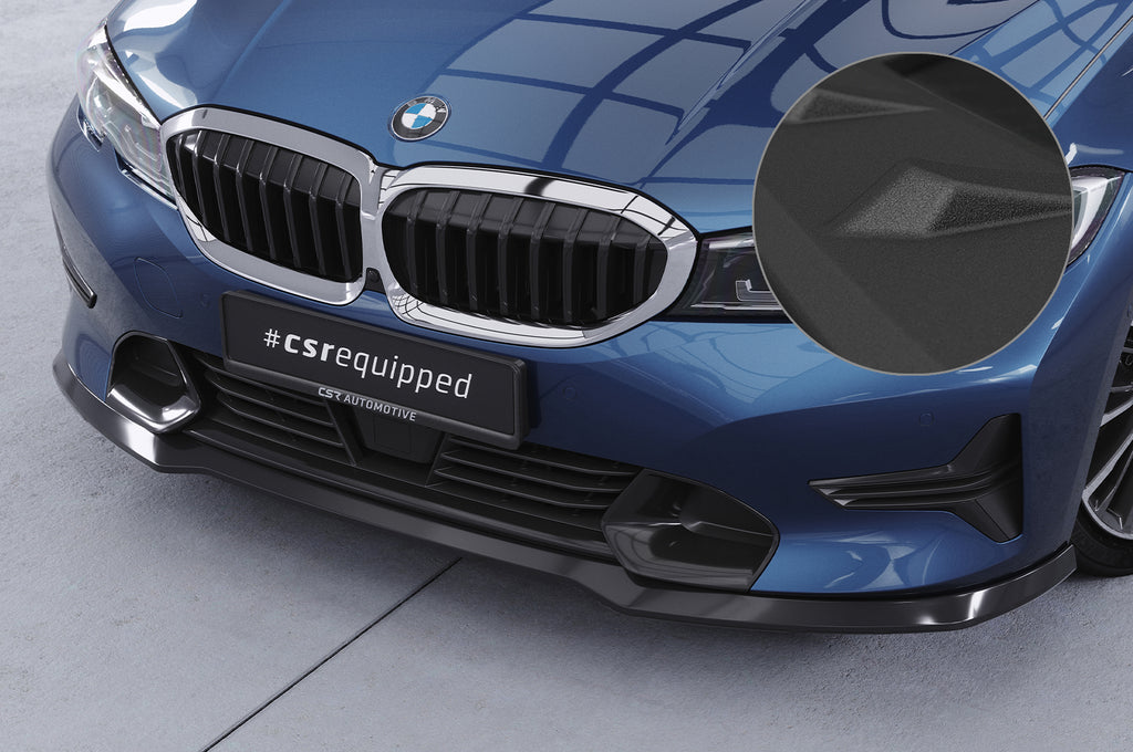 CSR Frontspoiler | Cup-Spoilerlippe mit ABE für BMW 3er (G20/G21) Limousine und Touring CSL534-S Strukturiert schwarz matt (keine Lackierung erforderlich)