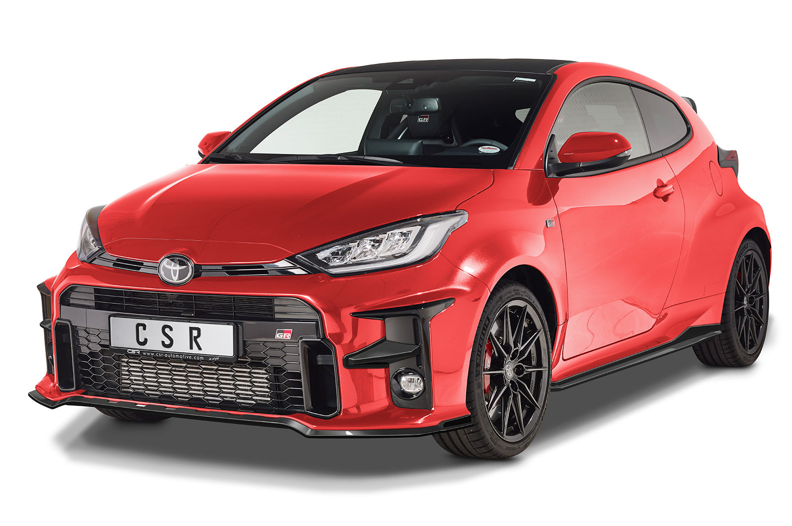 CSR Frontspoiler | Cup-Spoilerlippe mit ABE für Toyota GR Yaris (XP21) CSL535-G Glossy schwarz Hochglanz (keine Lackierung erforderlich)