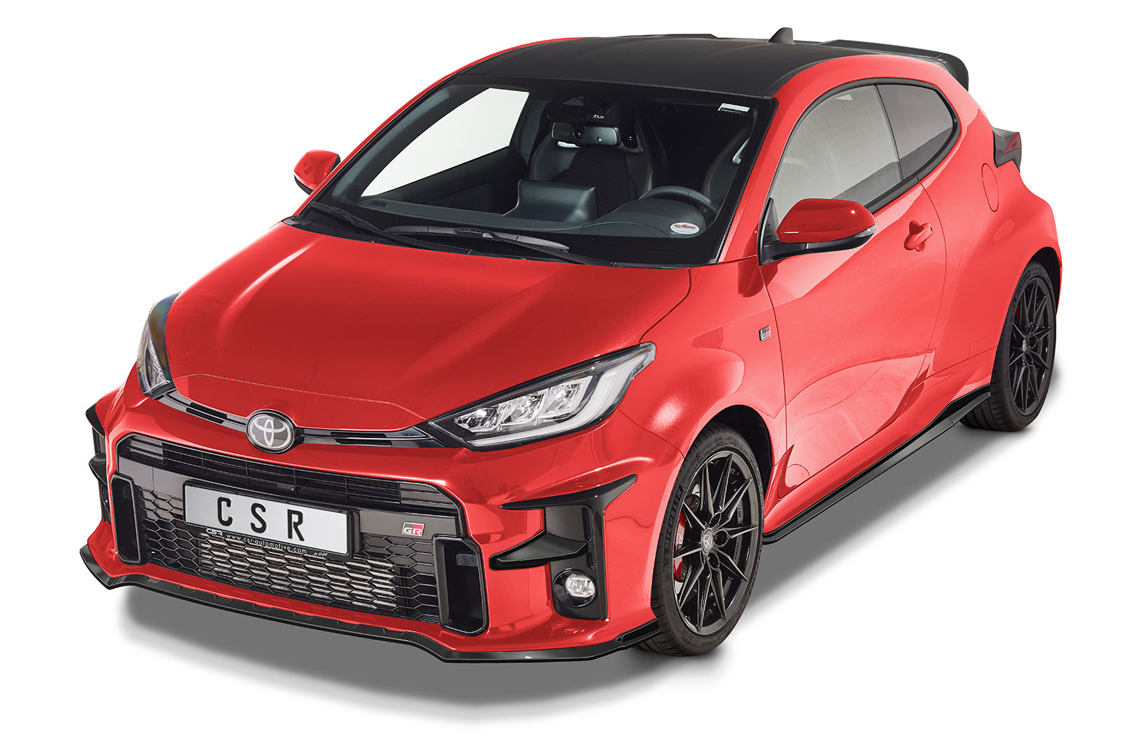 CSR Frontspoiler | Cup-Spoilerlippe mit ABE für Toyota GR Yaris (XP21) CSL535-C Carbon Look Hochglanz (keine Lackierung erforderlich)
