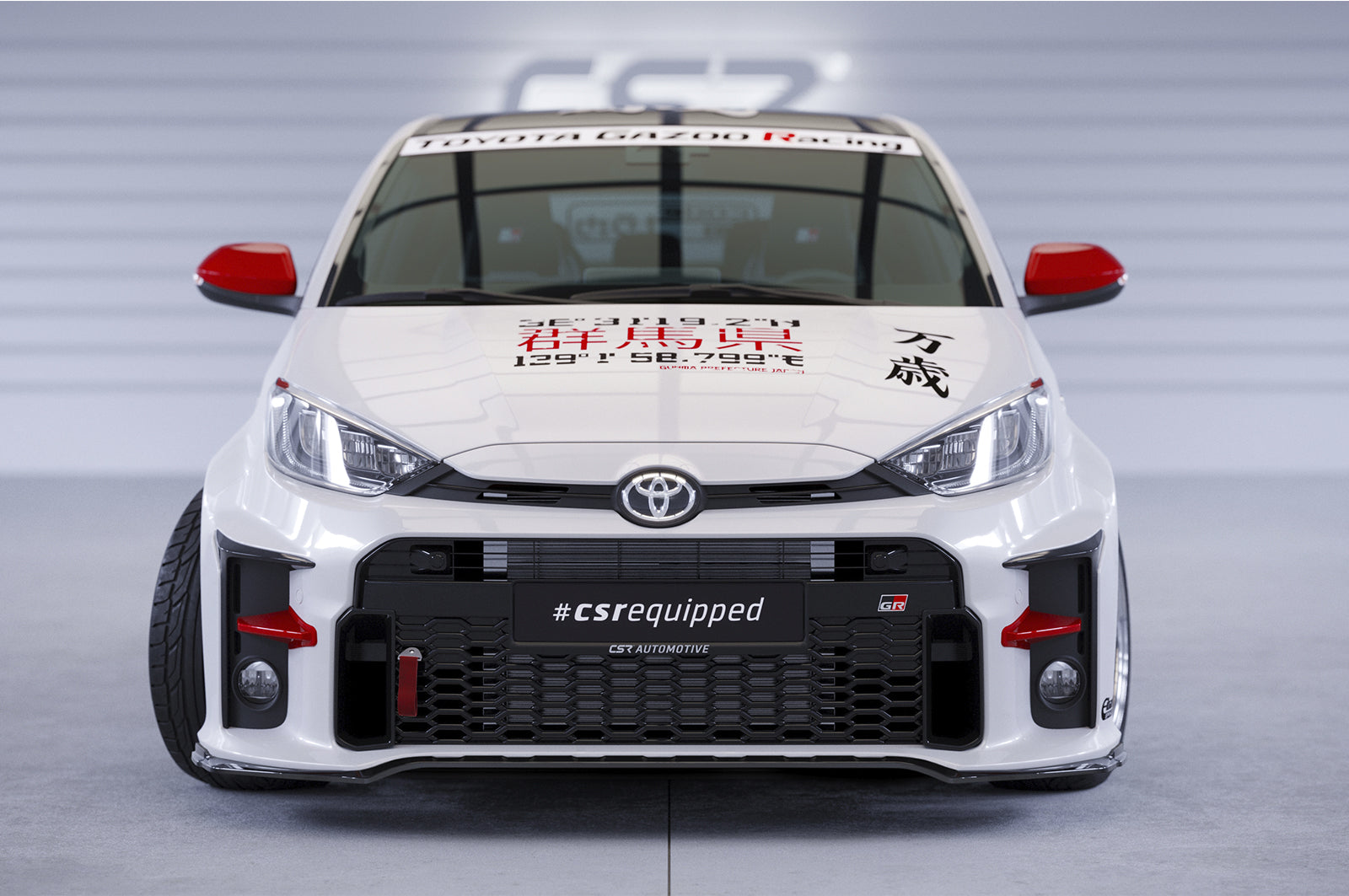 CSR Frontspoiler | Cup-Spoilerlippe mit ABE für Toyota GR Yaris (XP21) CSL535-G Glossy schwarz Hochglanz (keine Lackierung erforderlich)