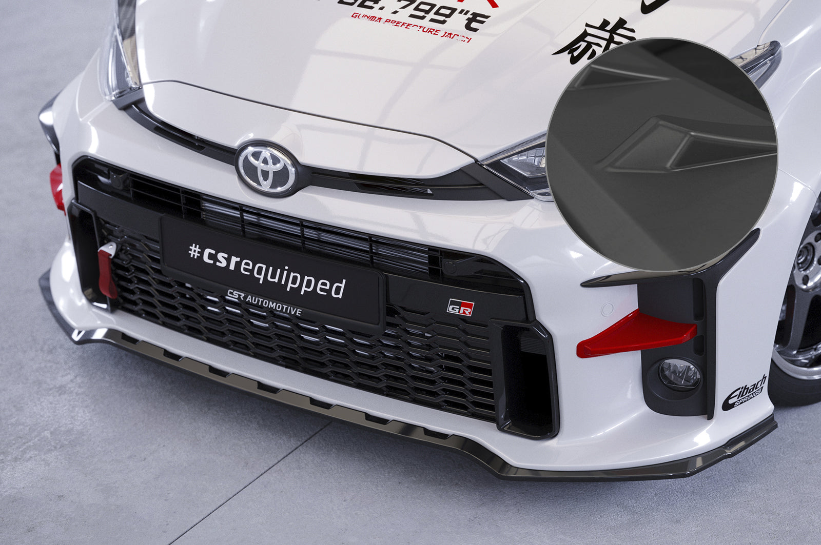 CSR Frontspoiler | Cup-Spoilerlippe mit ABE für Toyota GR Yaris (XP21) CSL535-L Unlackiert roh (Lackierung erforderlich)
