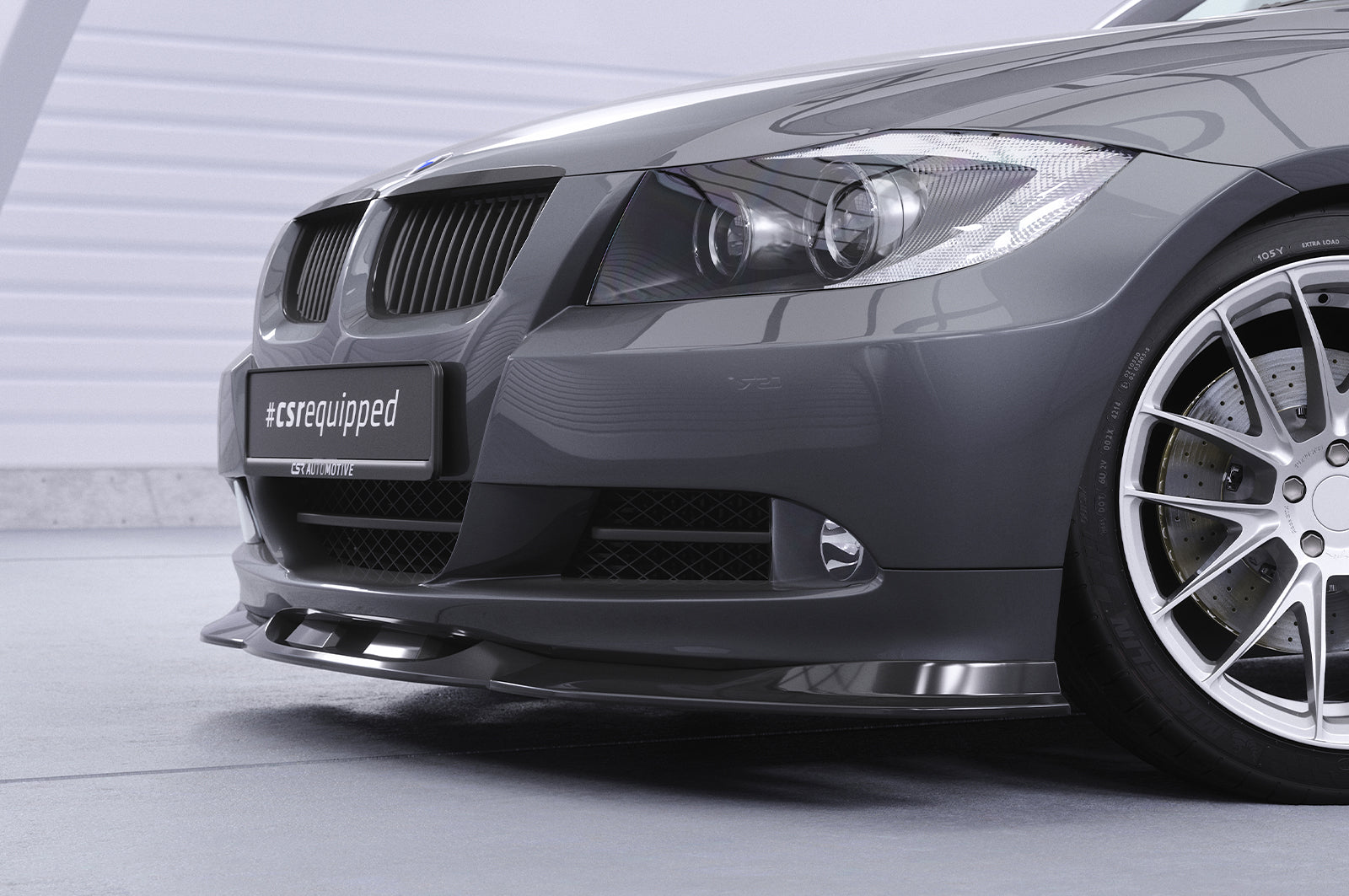 CSR Frontspoiler | Cup-Spoilerlippe mit ABE für BMW 3er (E90/E91) Limousine und Touring CSL536-L Unlackiert roh (Lackierung erforderlich)