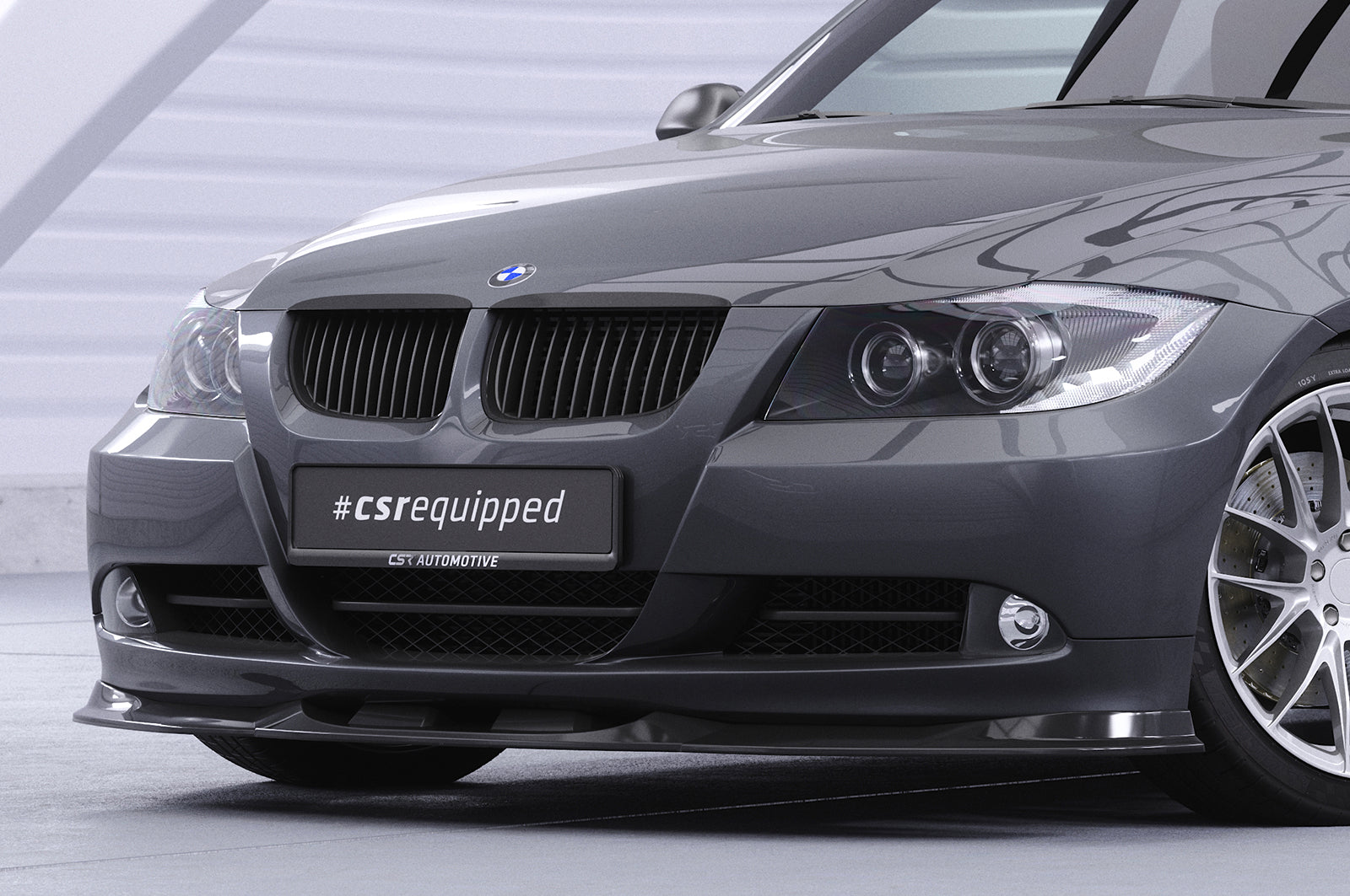 CSR Frontspoiler | Cup-Spoilerlippe mit ABE für BMW 3er (E90/E91) Limousine und Touring CSL536-S Strukturiert schwarz matt (keine Lackierung erforderlich)