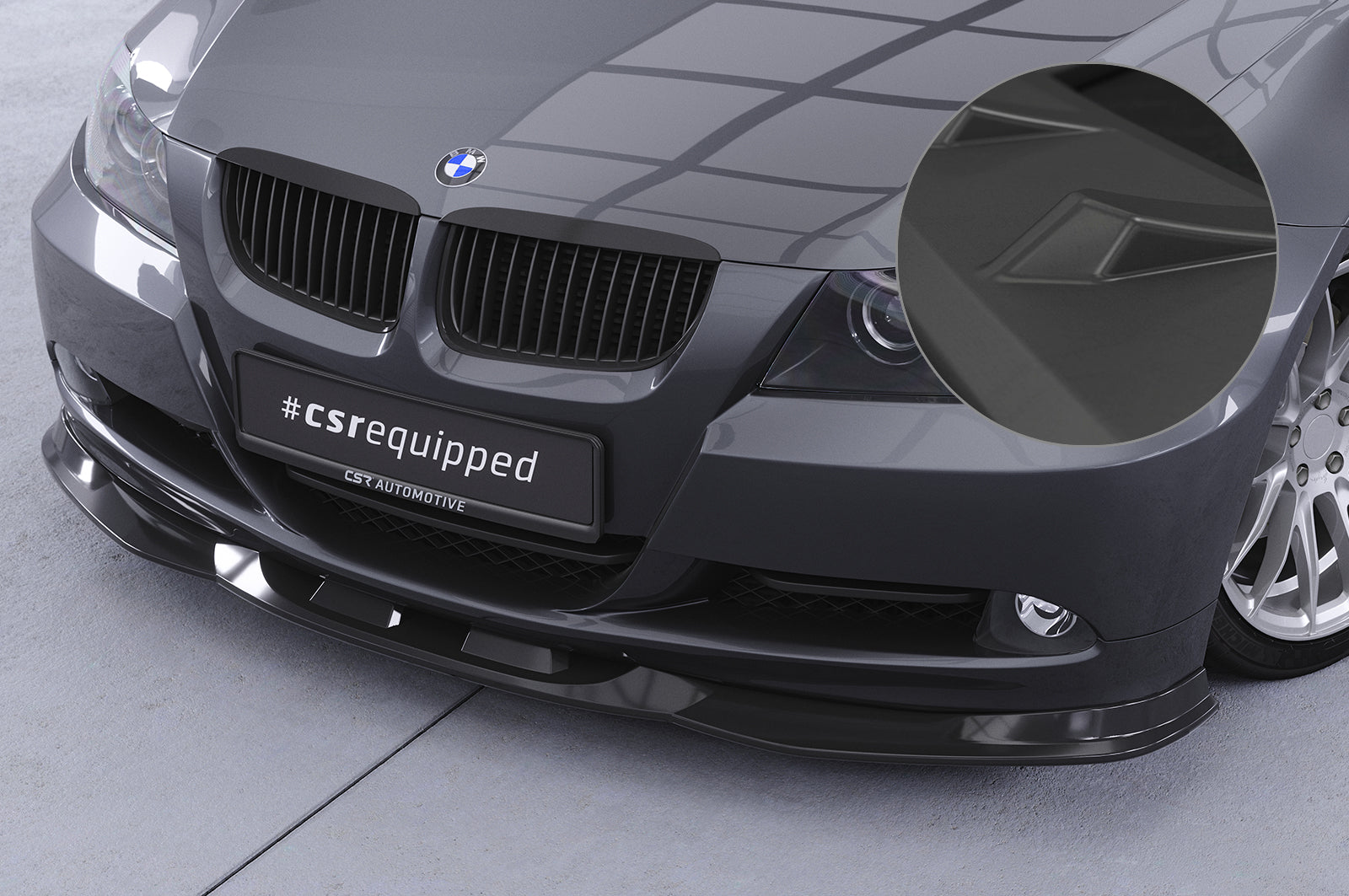 CSR Frontspoiler | Cup-Spoilerlippe mit ABE für BMW 3er (E90/E91) Limousine und Touring CSL536-L Unlackiert roh (Lackierung erforderlich)