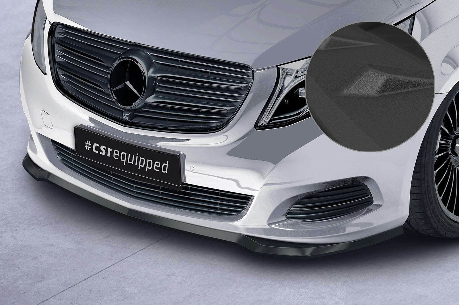 CSR Frontspoiler | Cup-Spoilerlippe mit ABE für Mercedes-Benz V-Klasse 447 CSL538-S Strukturiert schwarz matt (keine Lackierung erforderlich)