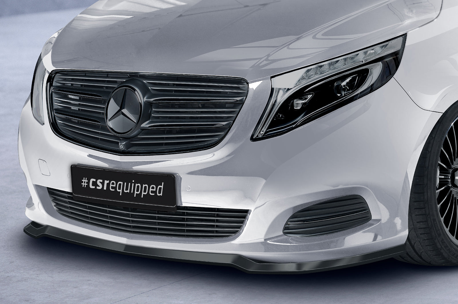 CSR Frontspoiler | Cup-Spoilerlippe mit ABE für Mercedes-Benz V-Klasse 447 CSL538-S Strukturiert schwarz matt (keine Lackierung erforderlich)