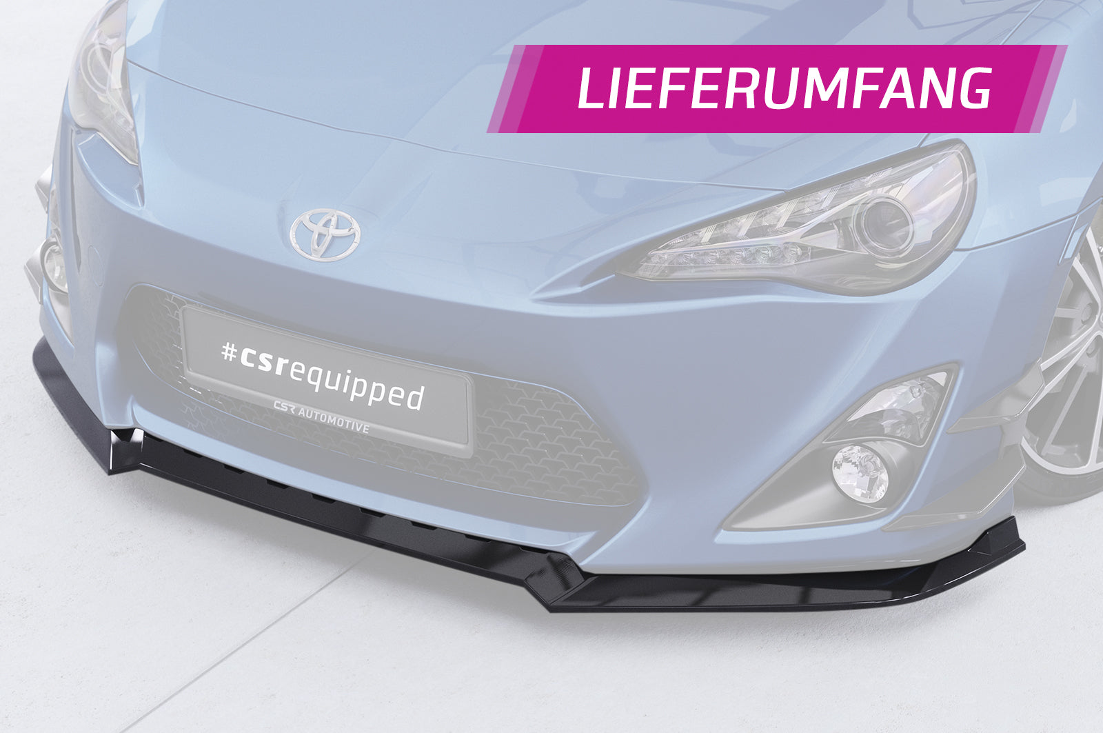 CSR Frontspoiler | Cup-Spoilerlippe mit ABE für Toyota GT86 (ZN6) CSL539-S Strukturiert schwarz matt (keine Lackierung erforderlich)