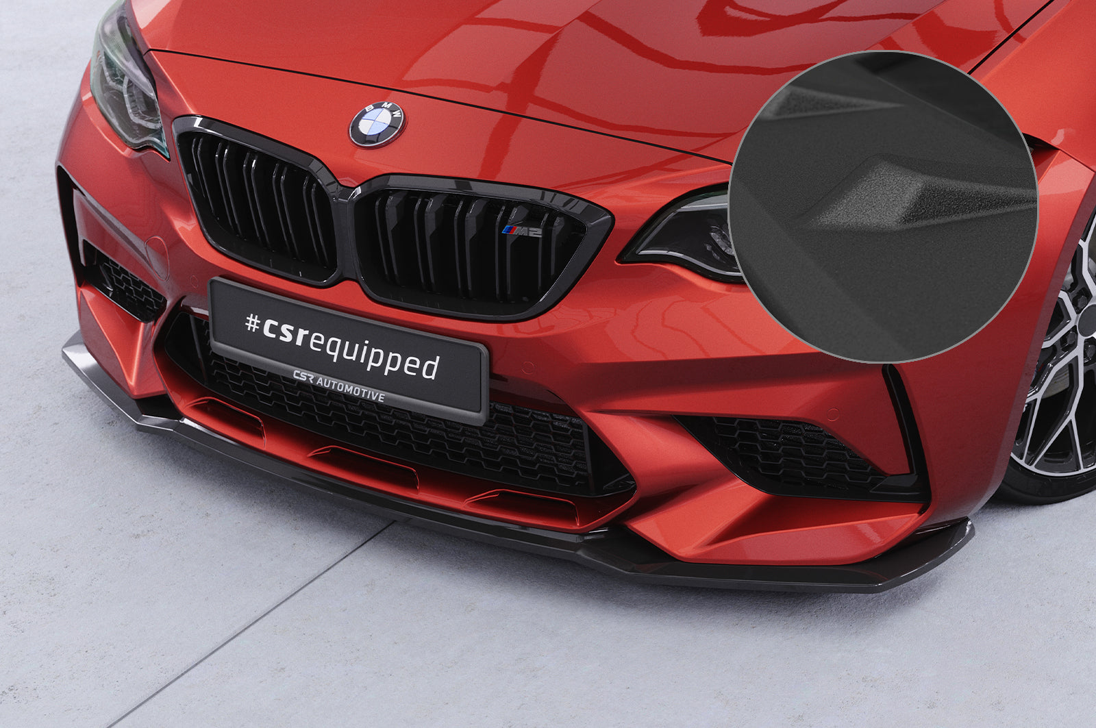 CSR Frontspoiler | Cup-Spoilerlippe mit ABE für BMW M2 Competition (F87) CSL540-S Strukturiert schwarz matt (keine Lackierung erforderlich)