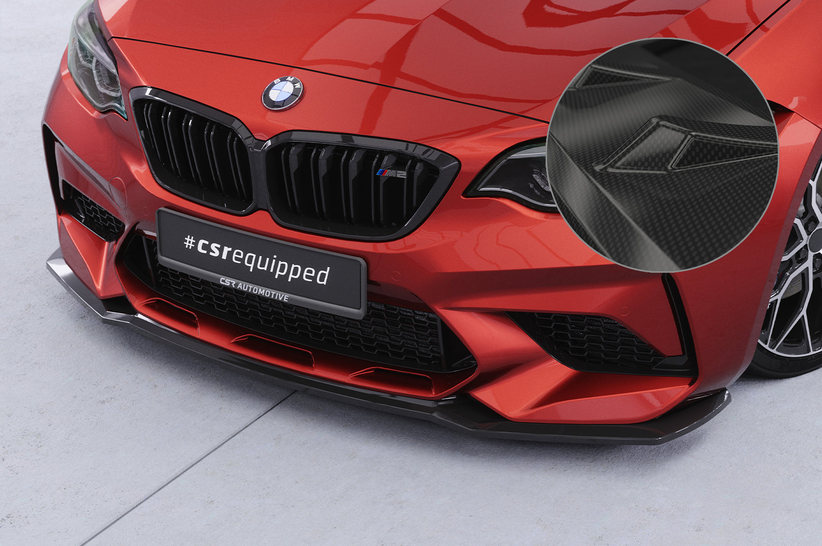 CSR Frontspoiler | Cup-Spoilerlippe mit ABE für BMW M2 Competition (F87) CSL540-C Carbon Look Hochglanz (keine Lackierung erforderlich)