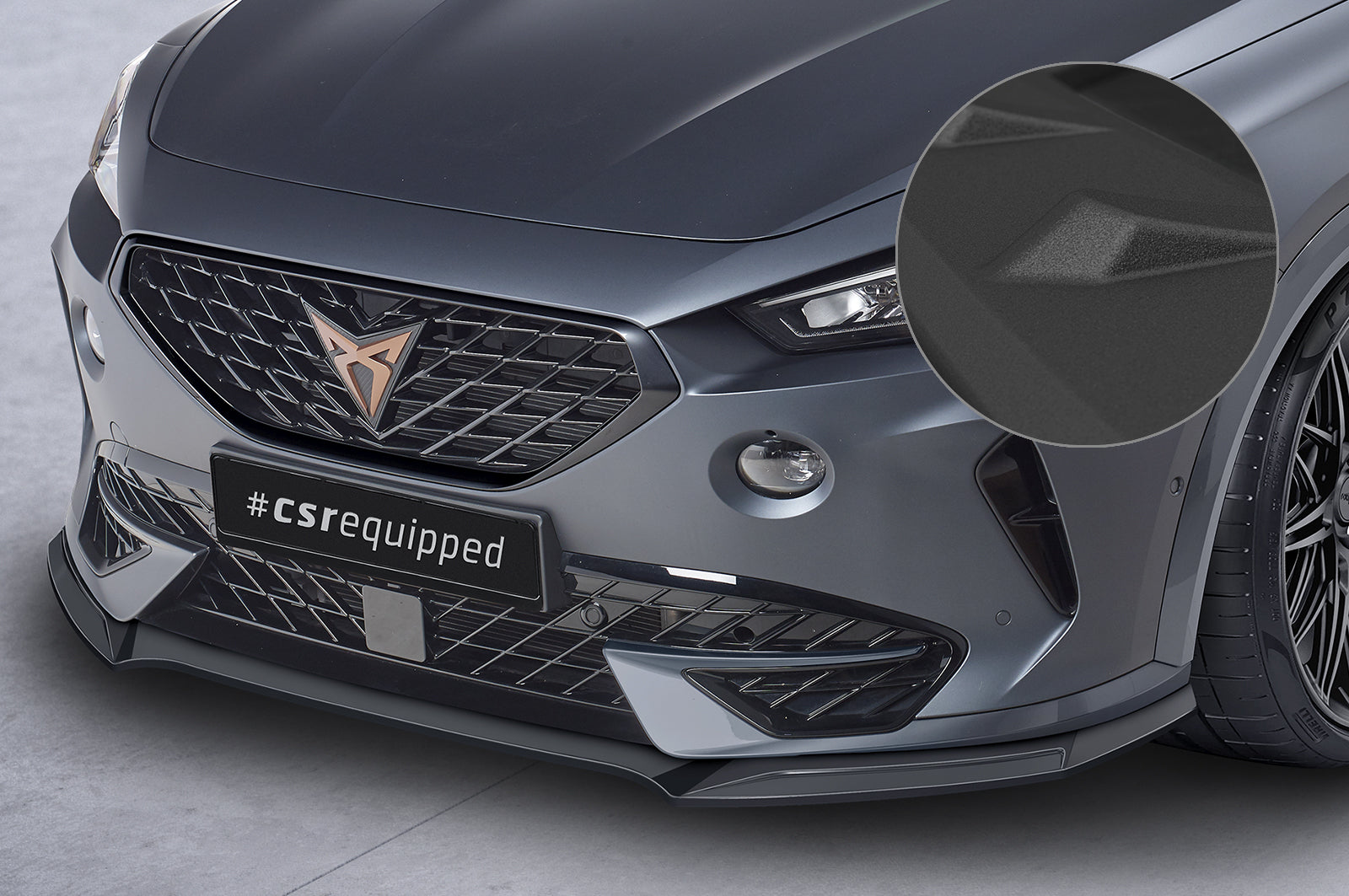 CSR Frontspoiler | Cup-Spoilerlippe mit ABE für Cupra Formentor CSL541-S Strukturiert schwarz matt (keine Lackierung erforderlich)