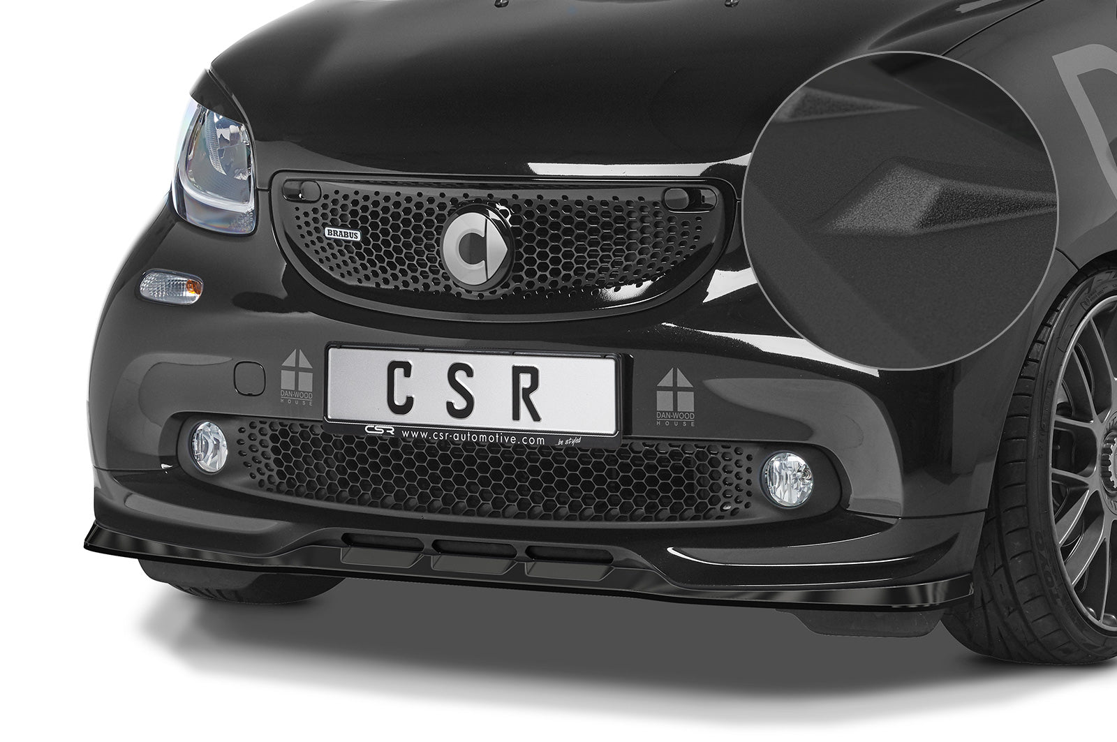 CSR Frontspoiler | Cup-Spoilerlippe mit ABE für Smart fortwo 453 Brabus CSL542-S strukturiert schwarz matt (keine Lackierung erforderlich)