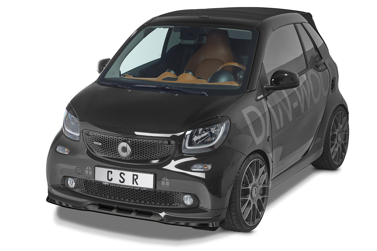 CSR Frontspoiler | Cup-Spoilerlippe mit ABE für Smart fortwo 453 Brabus CSL542-S strukturiert schwarz matt (keine Lackierung erforderlich)