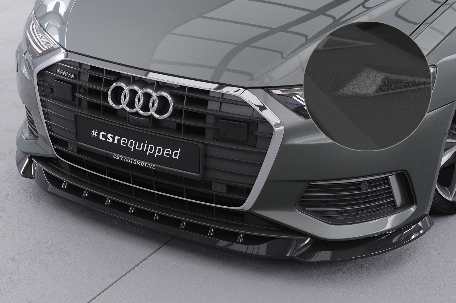 CSR Frontspoiler | Cup-Spoilerlippe mit ABE für Audi A6 C8 (Typ 4K/F2) CSL543-S Strukturiert schwarz matt (keine Lackierung erforderlich)