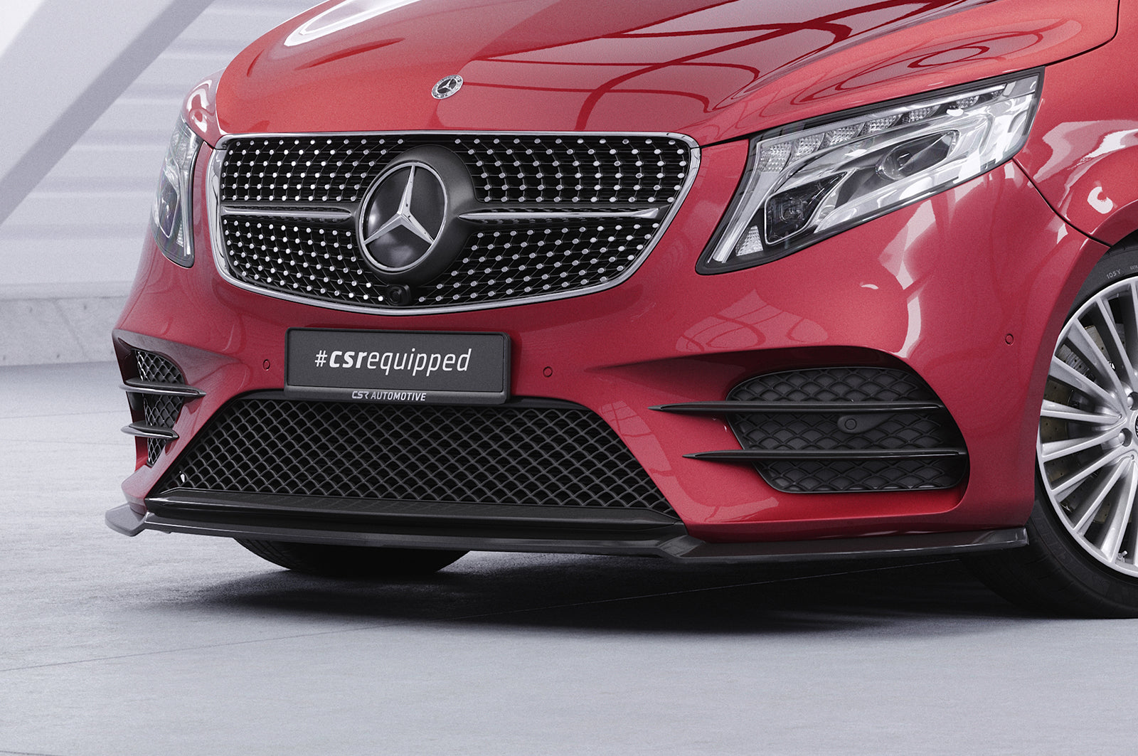 CSR Frontspoiler | Cup-Spoilerlippe mit ABE für Mercedes-Benz V-Klasse 447 AMG-Line CSL545-L Unlackiert roh (Lackierung erforderlich)