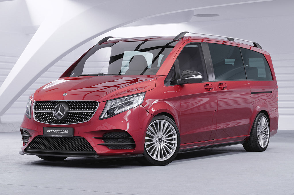 CSR Frontspoiler | Cup-Spoilerlippe mit ABE für Mercedes-Benz V-Klasse 447 AMG-Line CSL545-S Strukturiert schwarz matt (keine Lackierung erforderlich)