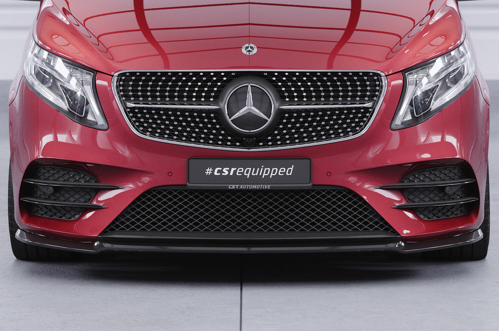 CSR Frontspoiler | Cup-Spoilerlippe mit ABE für Mercedes-Benz V-Klasse 447 AMG-Line CSL545-G Glossy schwarz Hochglanz (keine Lackierung erforderlich)