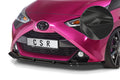 CSR Frontspoiler | Cup-Spoilerlippe mit ABE für Toyota Aygo 2 Facelift CSL548-C Carbon Look Hochglanz (keine Lackierung erforderlich)