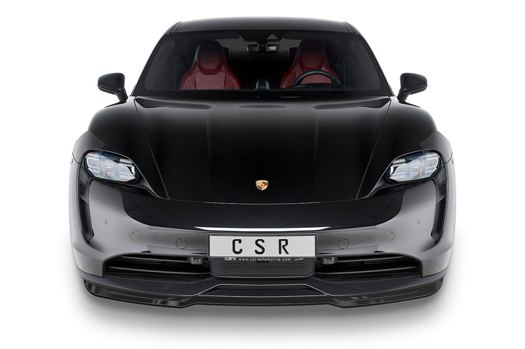 CSR Frontspoiler | Cup-Spoilerlippe mit ABE für Porsche Taycan / Taycan 4S CSL549-S Strukturiert schwarz matt (keine Lackierung erforderlich)