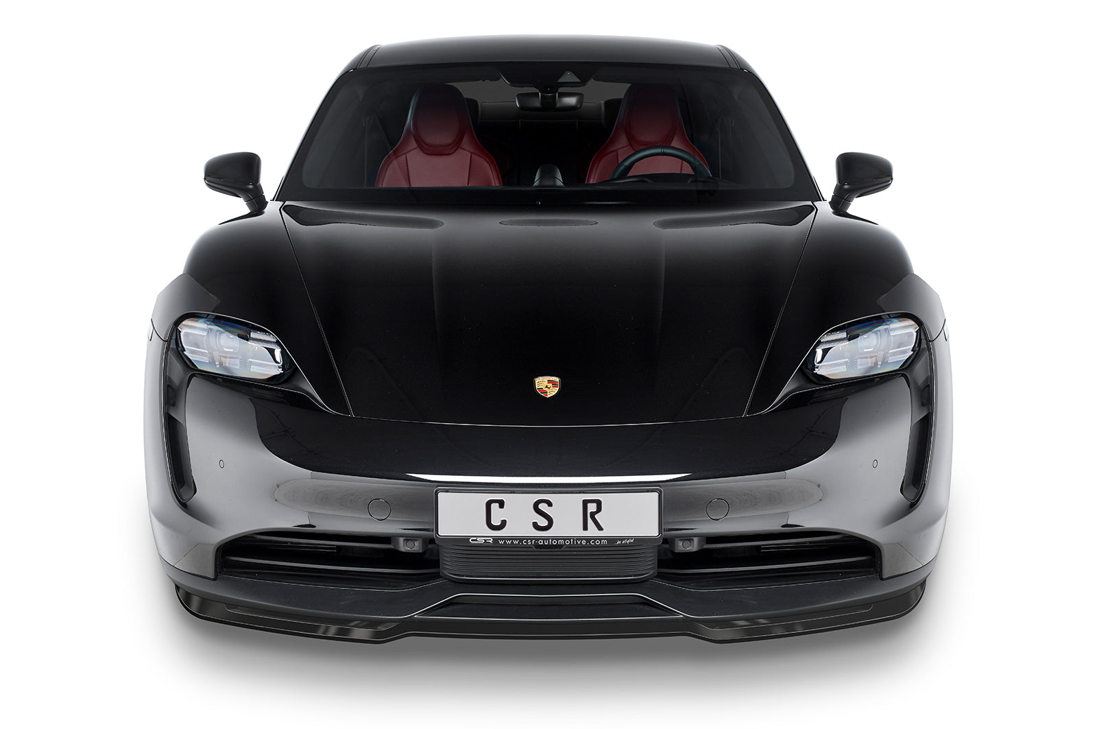 CSR Frontspoiler | Cup-Spoilerlippe mit ABE für Porsche Taycan / Taycan 4S CSL549-S Strukturiert schwarz matt (keine Lackierung erforderlich)