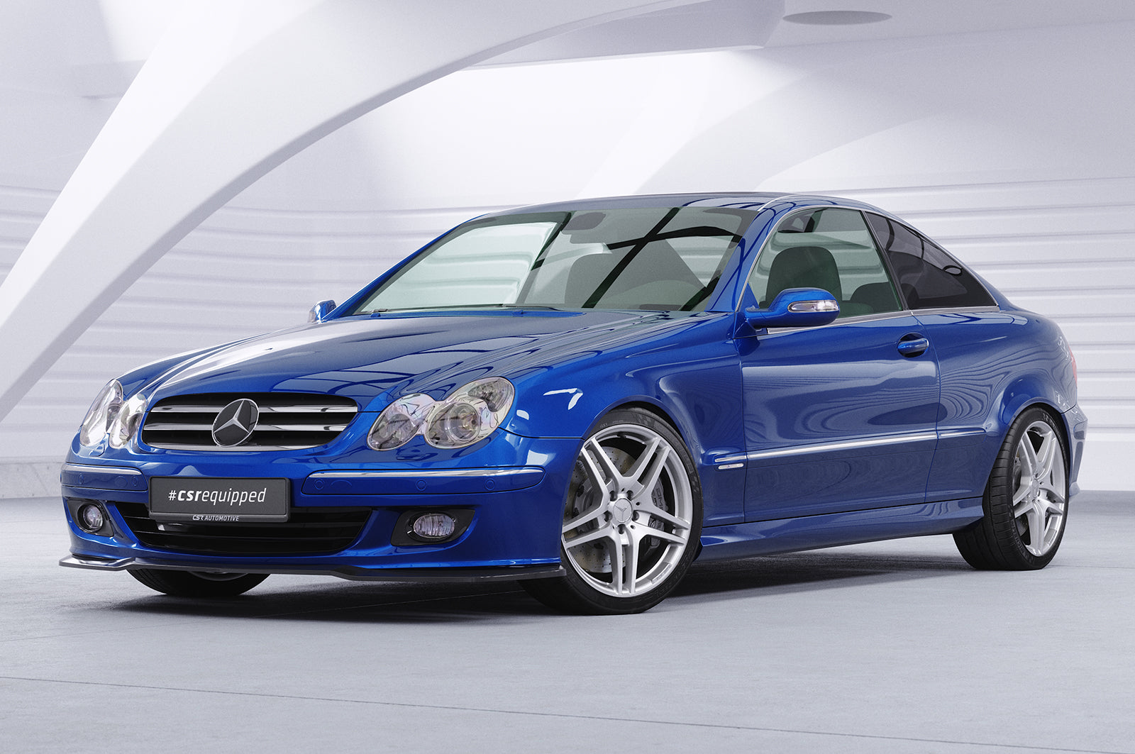 CSR Frontspoiler | Cup-Spoilerlippe mit ABE für Mercedes-Benz CLK A209 / C209 CSL550-C Carbon Look Hochglanz (keine Lackierung erforderlich)