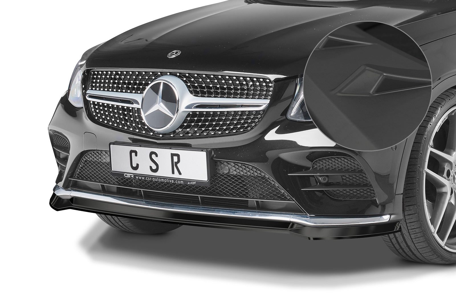 CSR Frontspoiler | Cup-Spoilerlippe mit ABE für Mercedes-Benz GLC (X253/C253) AMG-Line CSL552-L Unlackiert roh (Lackierung erforderlich)