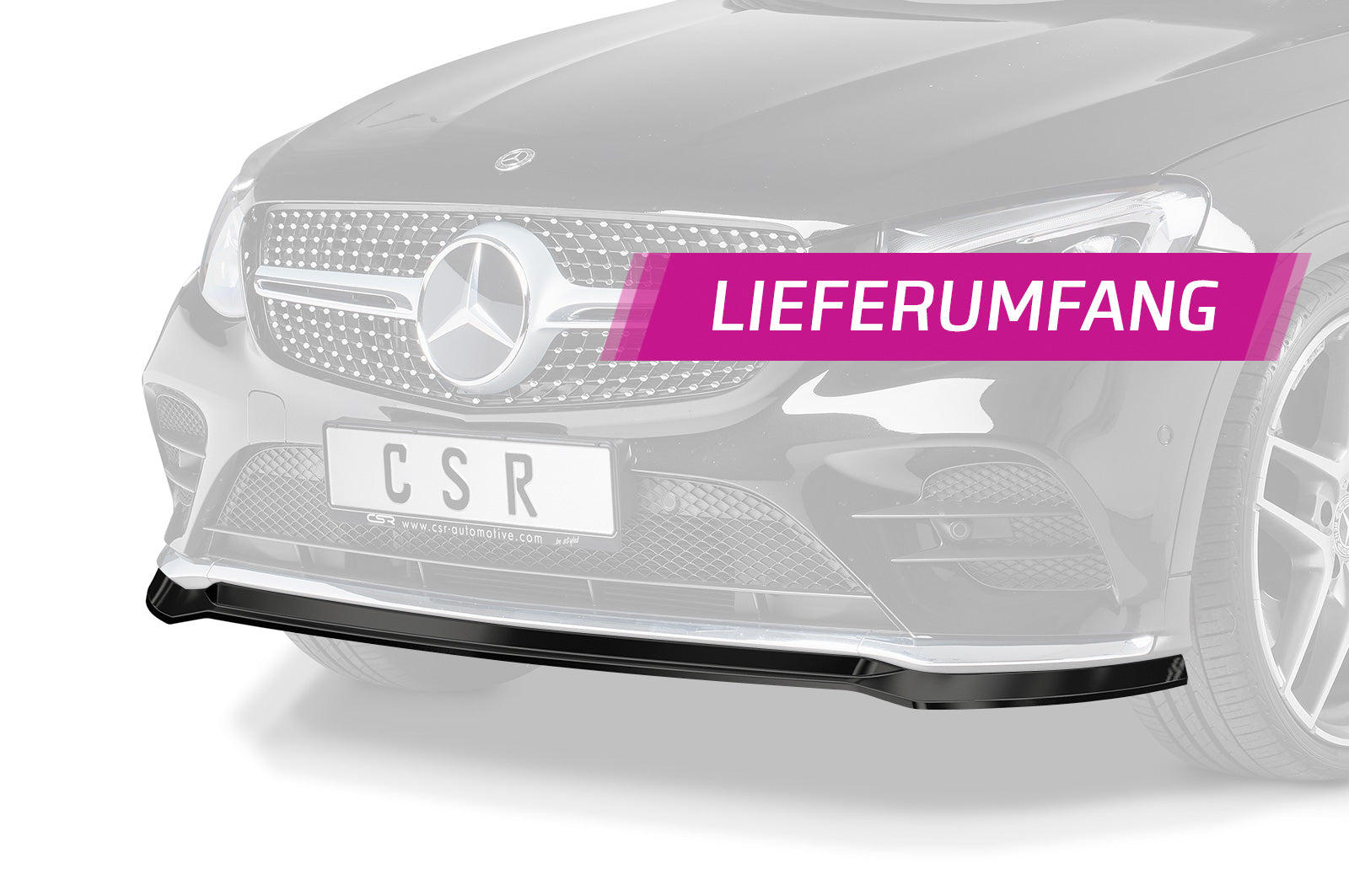 CSR Frontspoiler | Cup-Spoilerlippe mit ABE für Mercedes-Benz GLC (X253/C253) AMG-Line CSL552-C Carbon Look Hochglanz (keine Lackierung erforderlich)