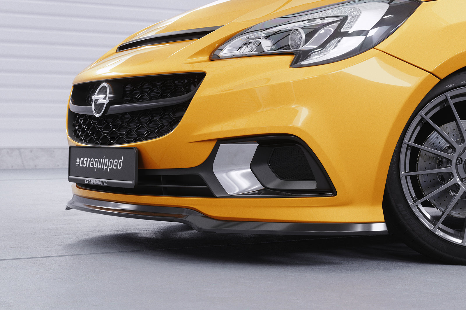 CSR Frontspoiler | Cup-Spoilerlippe mit ABE für Opel Corsa E OPC / GSi CSL554-G Glossy schwarz Hochglanz (keine Lackierung erforderlich)