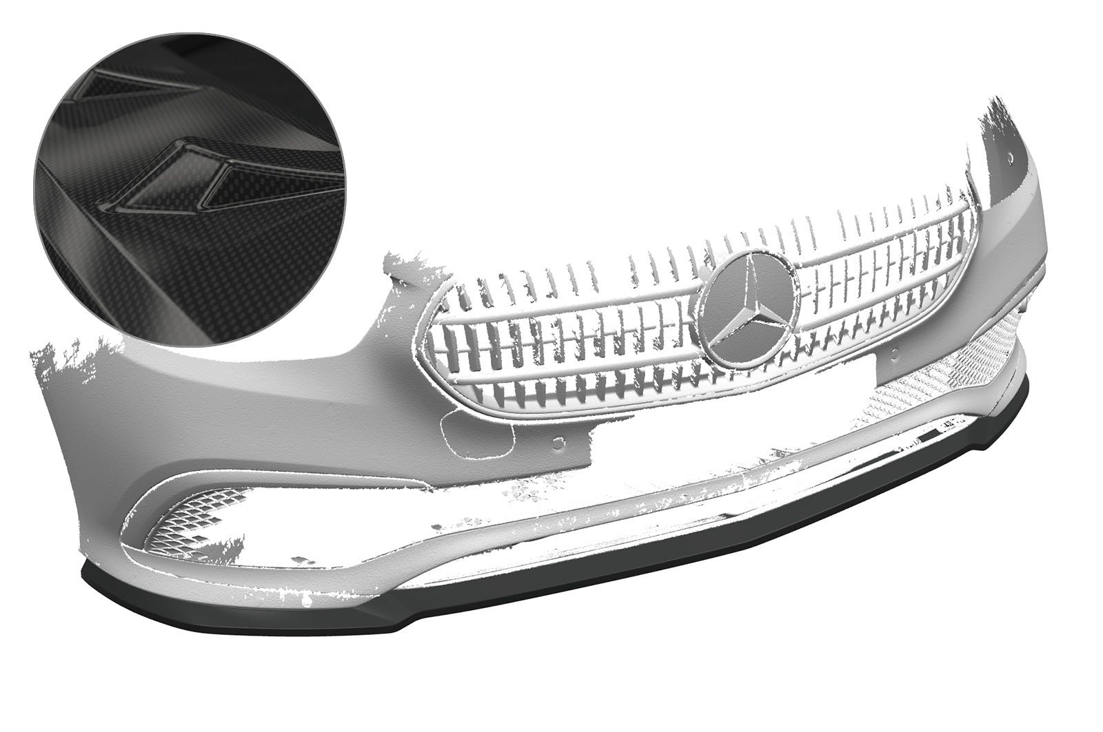 CSR Frontspoiler | Cup-Spoilerlippe mit ABE für Mercedes-Benz E-Klasse W213/S213 CSL557-C Carbon Look Hochglanz (keine Lackierung erforderlich)