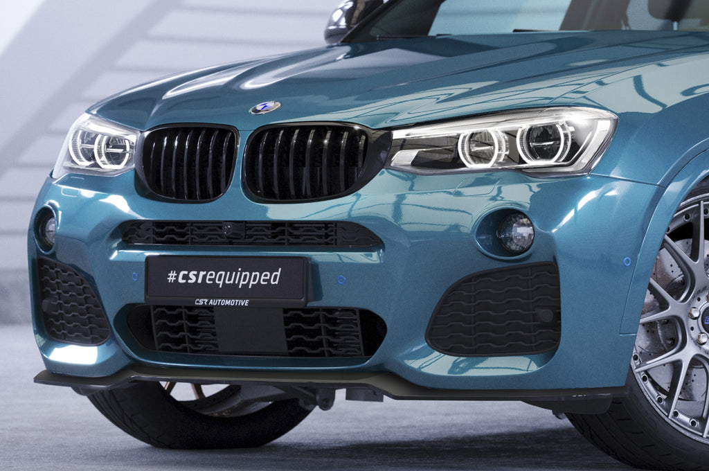CSR Frontspoiler | Cup-Spoilerlippe mit ABE für BMW X4 (F26) M-Paket CSL558-C Carbon Look Hochglanz (keine Lackierung erforderlich)