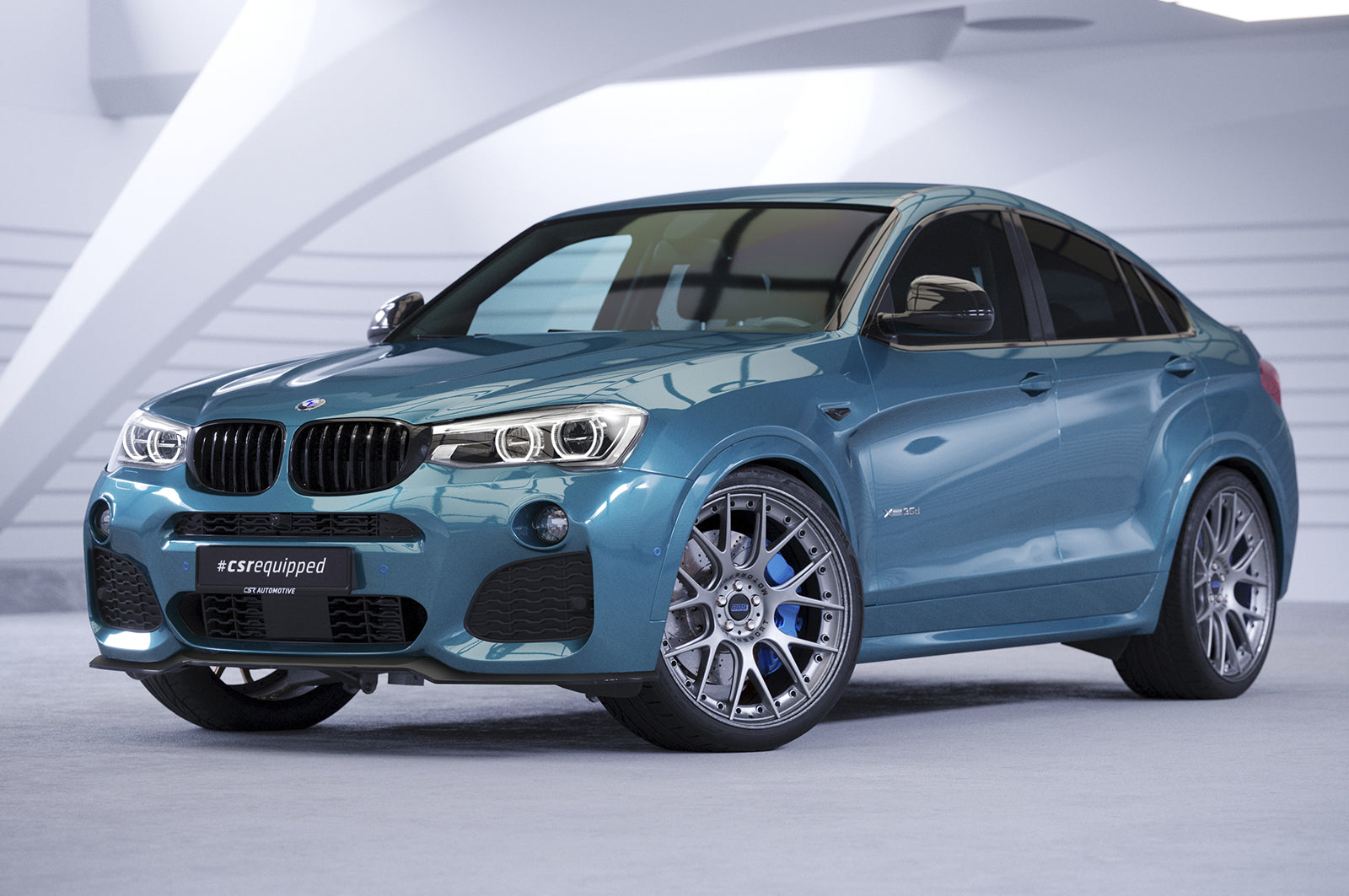 CSR Frontspoiler | Cup-Spoilerlippe mit ABE für BMW X4 (F26) M-Paket CSL558-C Carbon Look Hochglanz (keine Lackierung erforderlich)