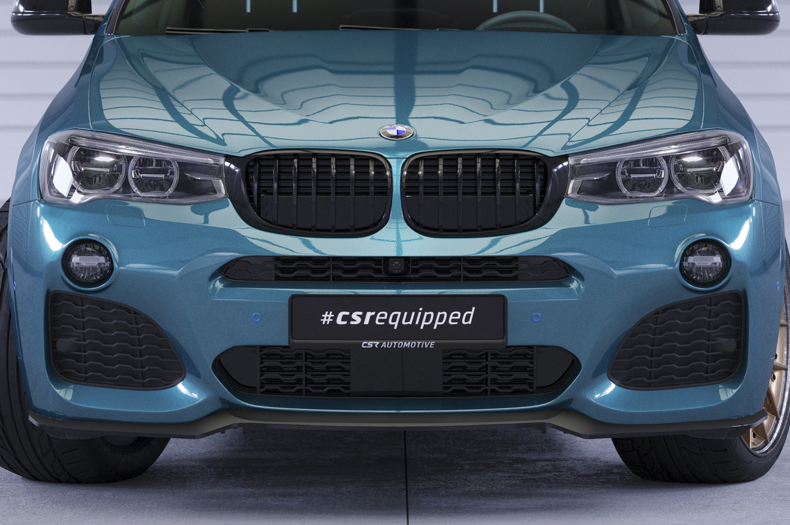 CSR Frontspoiler | Cup-Spoilerlippe mit ABE für BMW X4 (F26) M-Paket CSL558-C Carbon Look Hochglanz (keine Lackierung erforderlich)