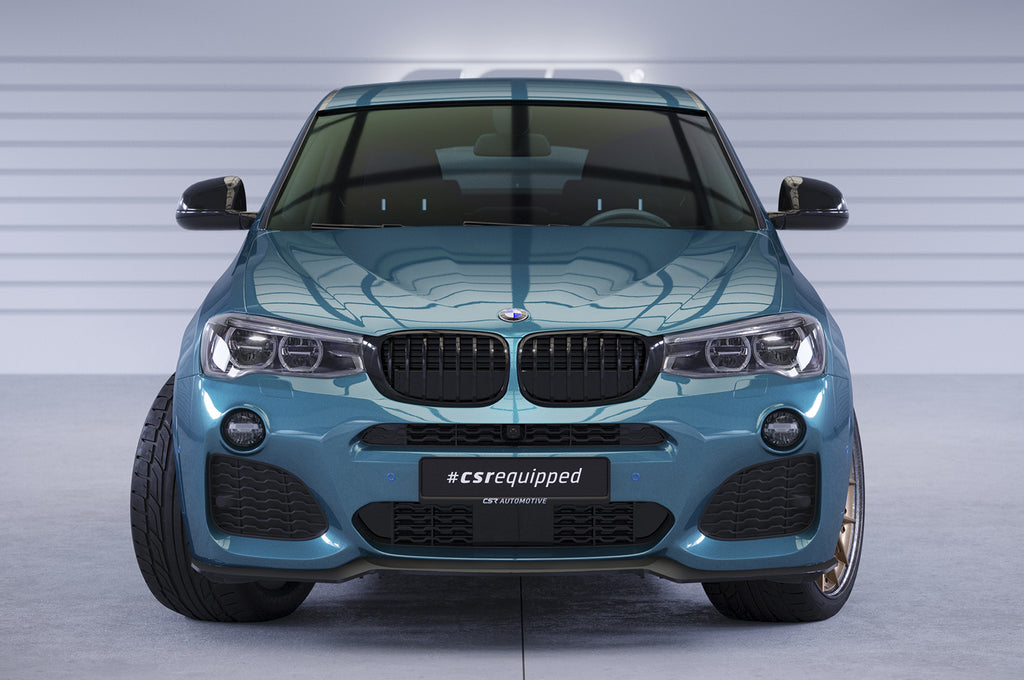 CSR Frontspoiler | Cup-Spoilerlippe mit ABE für BMW X4 (F26) M-Paket CSL558-C Carbon Look Hochglanz (keine Lackierung erforderlich)