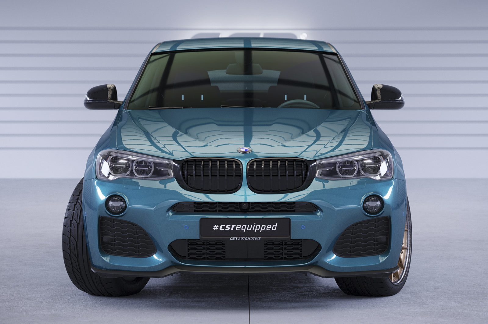CSR Frontspoiler | Cup-Spoilerlippe mit ABE für BMW X4 (F26) M-Paket CSL558-G Glossy schwarz Hochglanz (keine Lackierung erforderlich)