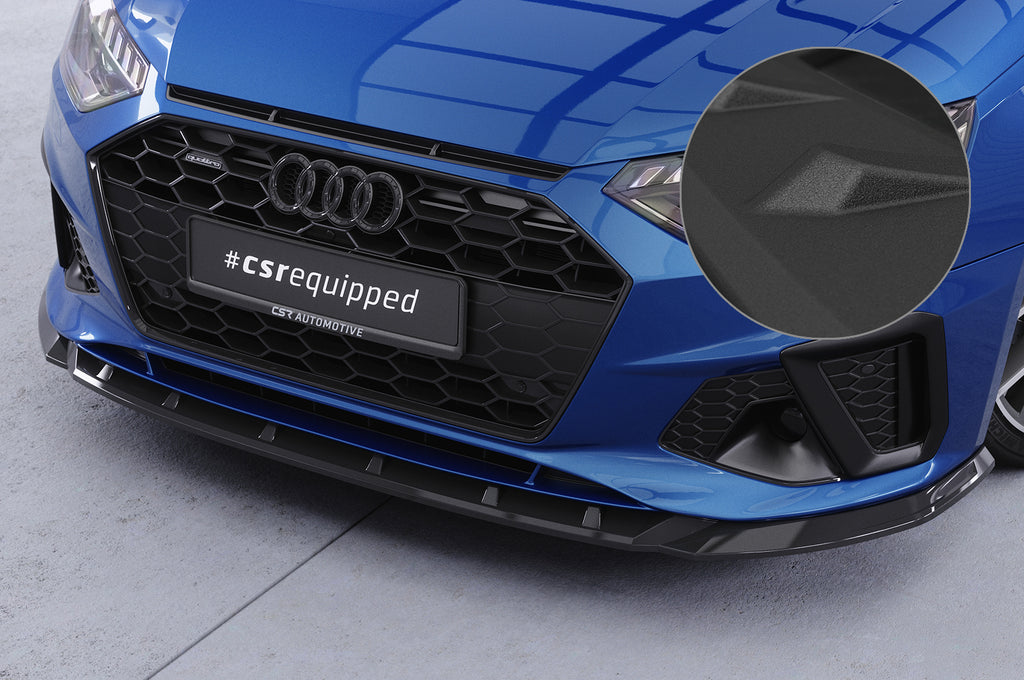 CSR Frontspoiler | Cup-Spoilerlippe mit ABE für Audi A4 / S4 B9 (8W) CSL561-S Strukturiert schwarz matt (keine Lackierung erforderlich)