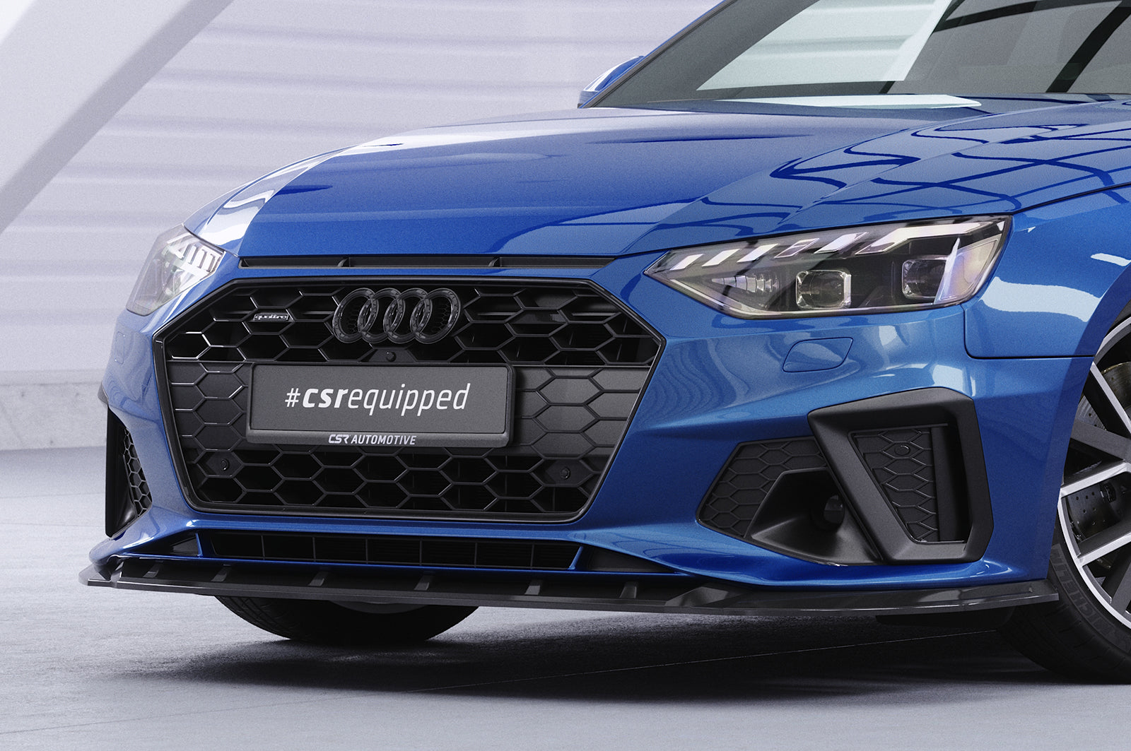 CSR Frontspoiler | Cup-Spoilerlippe mit ABE für Audi A4 / S4 B9 (8W) CSL561-L Unlackiert roh (Lackierung erforderlich)