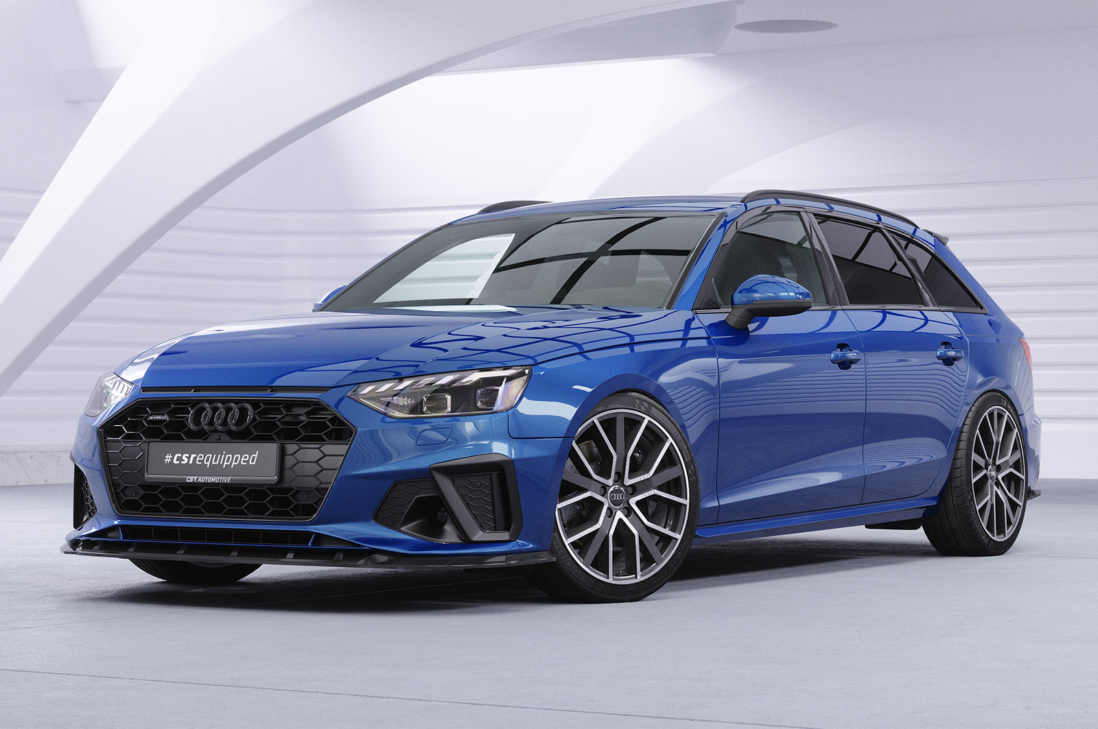 CSR Frontspoiler | Cup-Spoilerlippe mit ABE für Audi A4 / S4 B9 (8W) CSL561-L Unlackiert roh (Lackierung erforderlich)