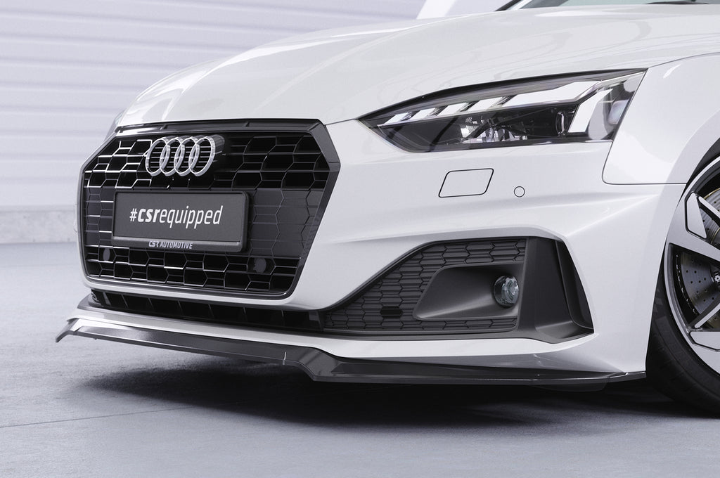 CSR Frontspoiler | Cup-Spoilerlippe mit ABE für Audi A5 F5  Basis / Advanced CSL562-C Carbon Look Hochglanz (keine Lackierung erforderlich)
