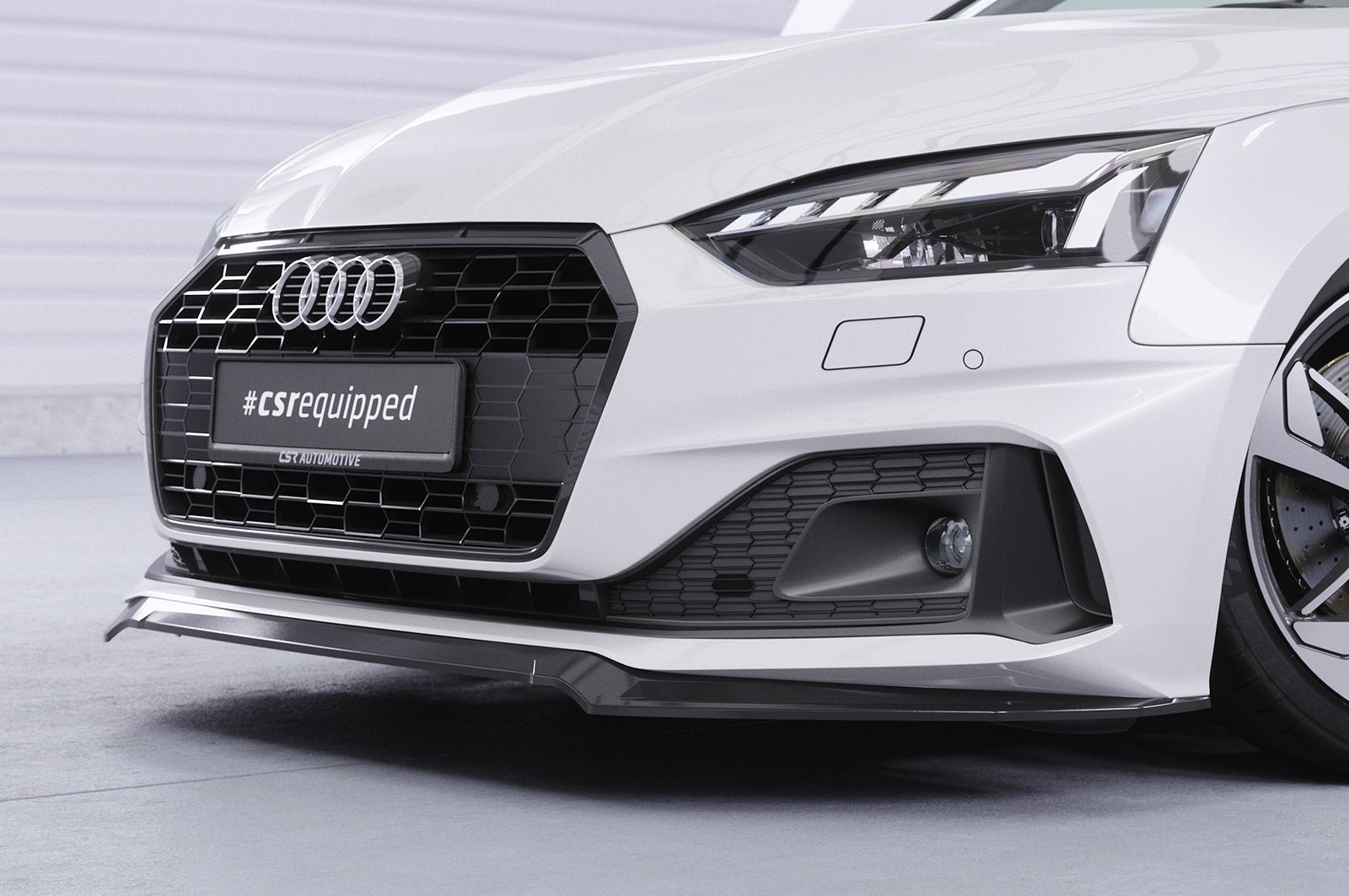 CSR Frontspoiler | Cup-Spoilerlippe mit ABE für Audi A5 F5  Basis / Advanced CSL562-C Carbon Look Hochglanz (keine Lackierung erforderlich)