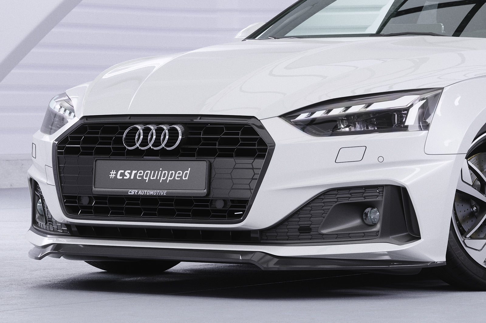 CSR Frontspoiler | Cup-Spoilerlippe mit ABE für Audi A5 F5  Basis / Advanced CSL562-G Glossy schwarz Hochglanz (keine Lackierung erforderlich)