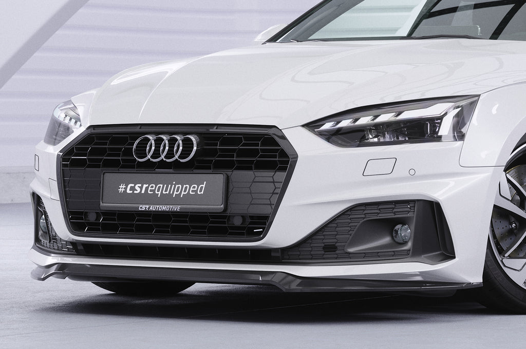 CSR Frontspoiler | Cup-Spoilerlippe mit ABE für Audi A5 F5  Basis / Advanced CSL562-C Carbon Look Hochglanz (keine Lackierung erforderlich)