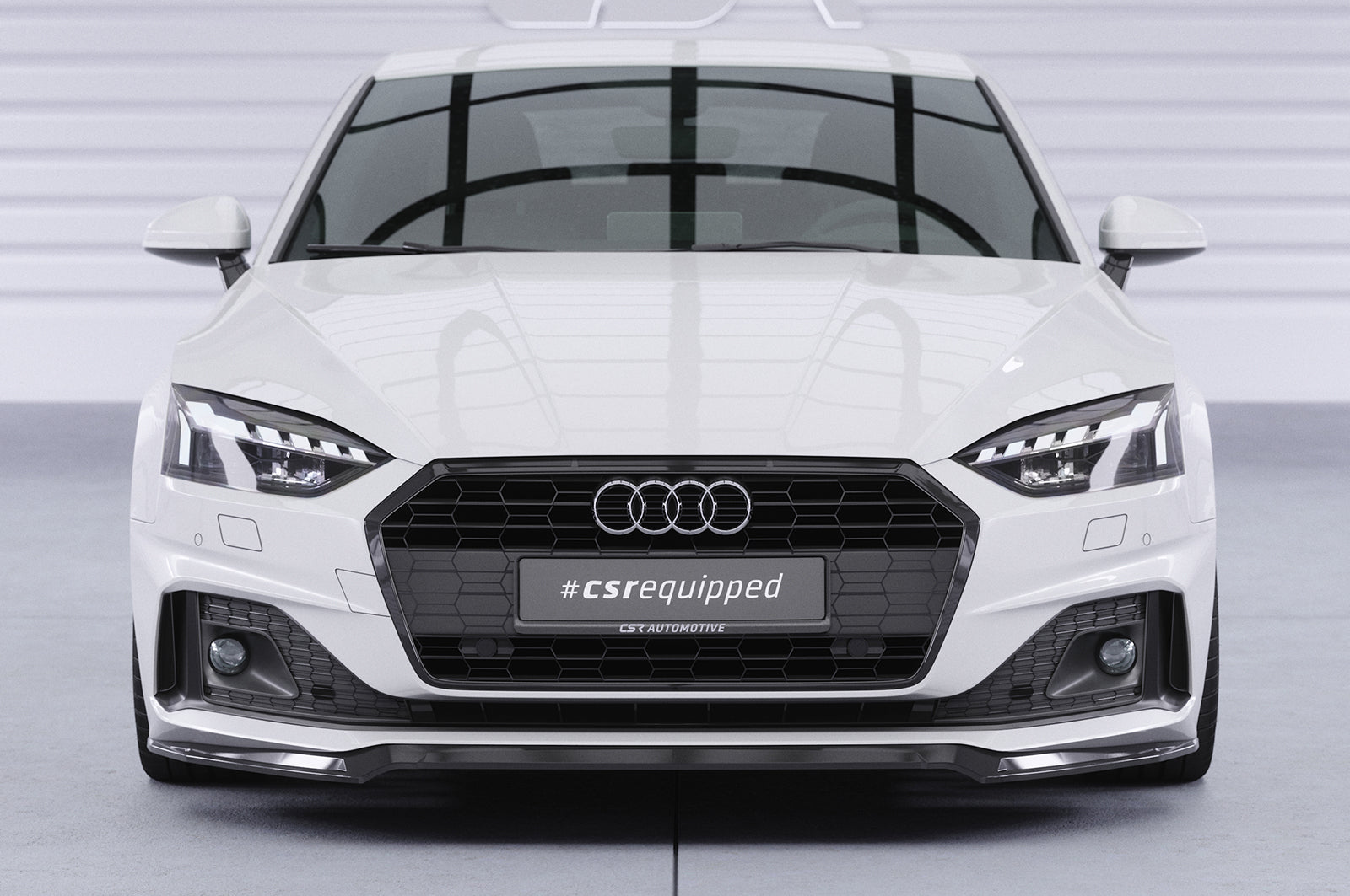 CSR Frontspoiler | Cup-Spoilerlippe mit ABE für Audi A5 F5  Basis / Advanced CSL562-C Carbon Look Hochglanz (keine Lackierung erforderlich)