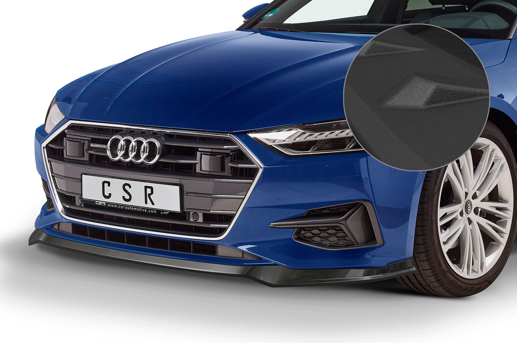 CSR Frontspoiler | Cup-Spoilerlippe mit ABE für Audi A7 C8 (Typ 4K) CSL563-S Strukturiert schwarz matt (keine Lackierung erforderlich)