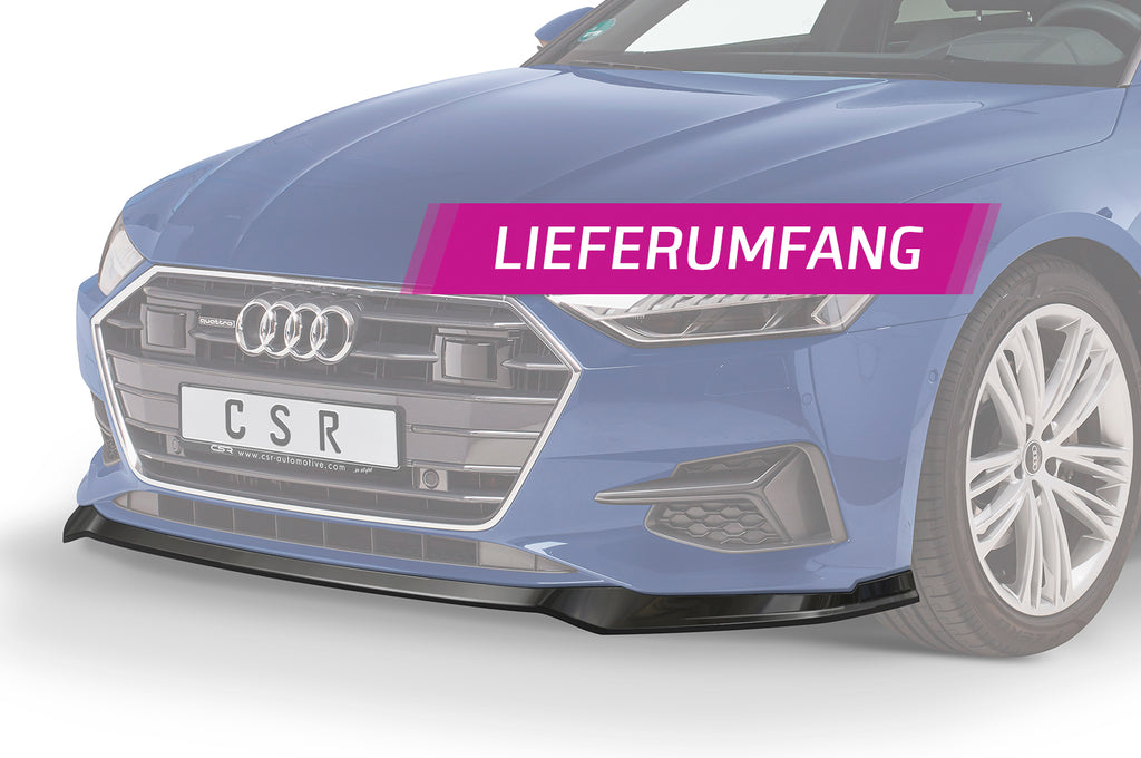 CSR Frontspoiler | Cup-Spoilerlippe mit ABE für Audi A7 C8 (Typ 4K) CSL563-S Strukturiert schwarz matt (keine Lackierung erforderlich)